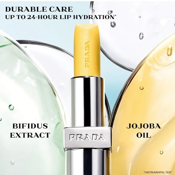 PRADA new Banana Yellow U002 Hydrating Lip Balm with Jojoba Oil Glow Lipstick - Picture 7 of 13